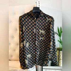 Zara satin dress shirt